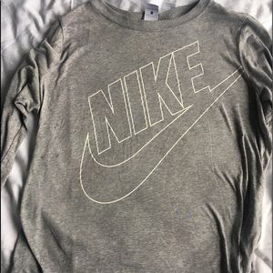 Grey long sleeve Nike athletic top